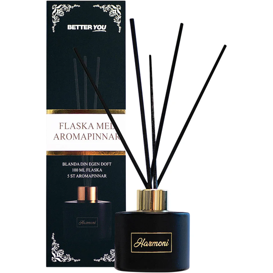 Better You Aromaflaska + 5 doftpinnar, 100 ml Better You Doftpinnar & Rumsdoft