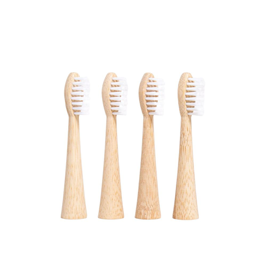 A Good Company Eltandborsthuvud Bambu Mjuk Vit - Kompatibel med Oral-B eltandborstar - 4 st