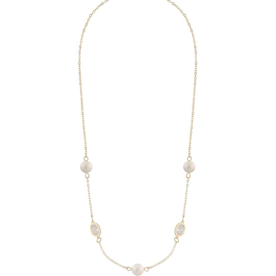 Sunday chain neck 42 gold/white, Snö of Sweden Halsband