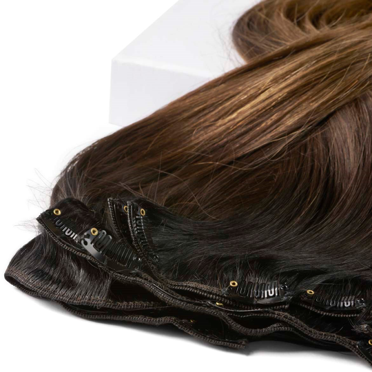 Rapunzel of Sweden Clip-on set 7 pieces 30 cm Deep Brown ColorMelt C1.