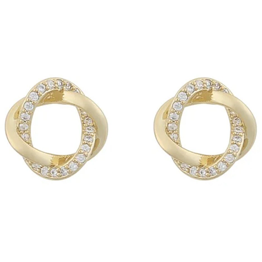 Bree twist ear gold/clear, Snö of Sweden Örhängen