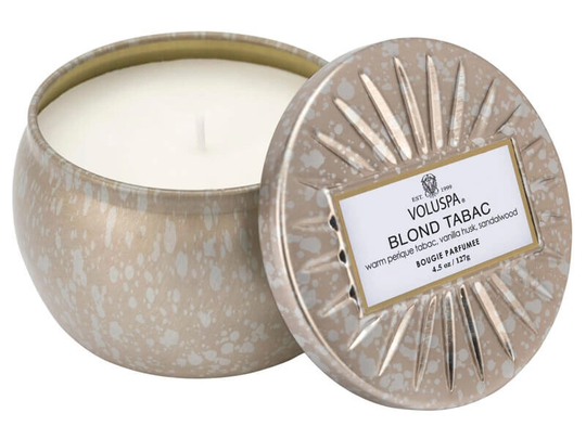 Voluspa Blond Tabac Decorative Tin Candle (25h)