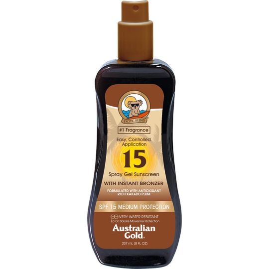 Australian Gold SPF 15 Spray Gel with Bronzer 237 ml