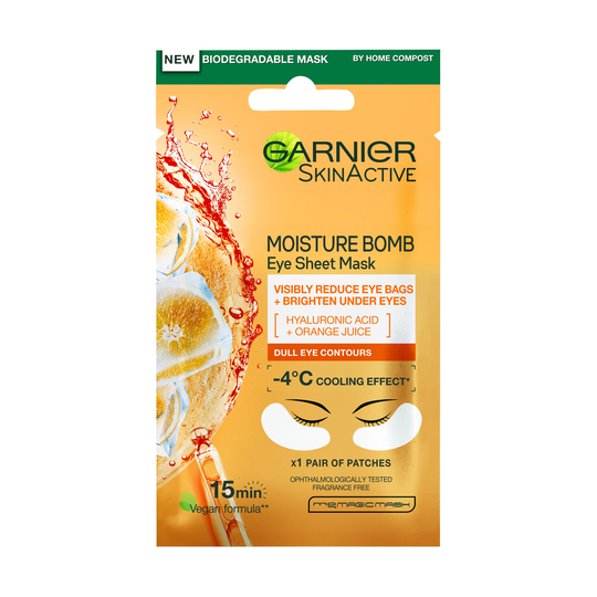 Skin Active Eye Tissue Mask Orange, Garnier Ansiktsmask