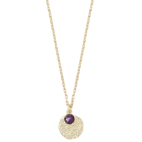 London pendant neck 45 gold/purple, Snö of Sweden Halsband