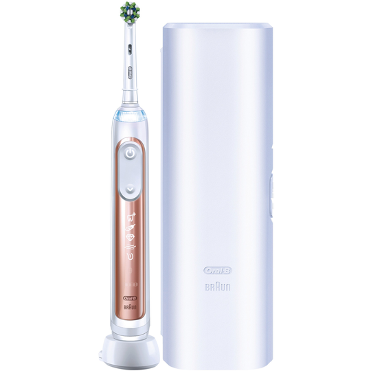 Oral B Genius X Electric Toothbrush + Travel case Rose Gold