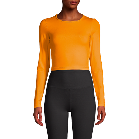 Crop Long Sleeve, Sunset Yellow