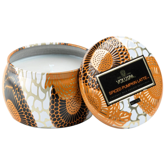 Voluspa Decorative Tin Candle 25h Spiced Pumpkin Latte (113g)