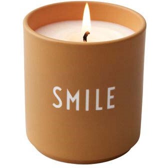 DESIGN LETTERS Scented candle Small Yellow Smile