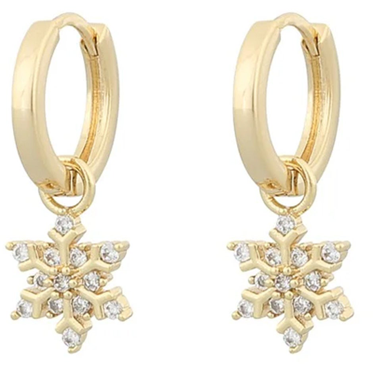 Stay ring ear snow gold/clear, Snö of Sweden Örhängen
