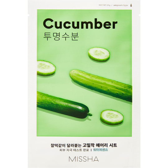 Airy Fit Sheet Mask (Cucumber), 19 g MISSHA Steg 7: Sheet Mask