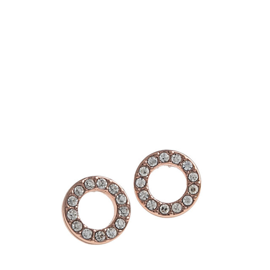 Spark small coin ring ear rosé/clear