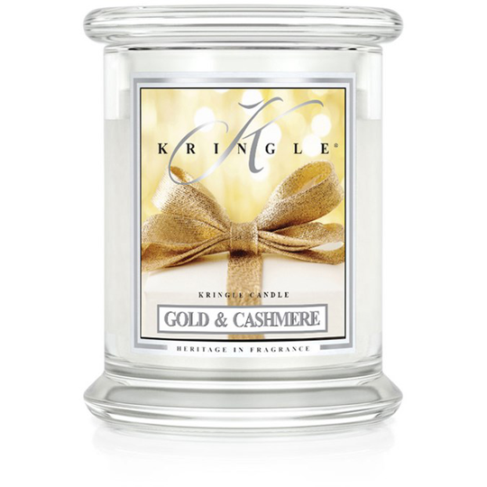 Kringle Candle Gold & Cashmere Christmas Scent 2 Wick Medium Jar 75 h