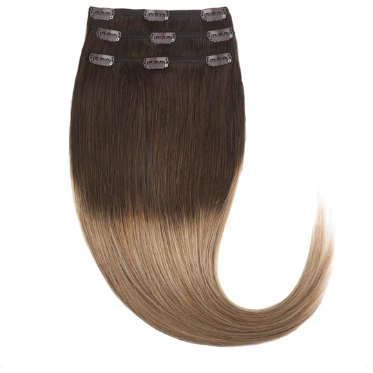 Rapunzel of Sweden Clip-on set 3 pieces 50 cm O2.2/7.3 Brown Ash Ombre