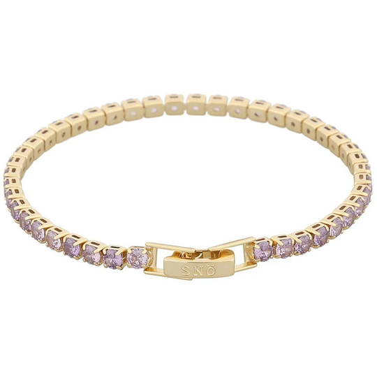 London stone brace gold/purple, Snö of Sweden Armband