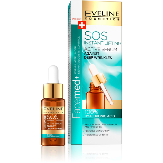 Eveline Cosmetics Facemed Sos Active Serum 100% Hyaluronic Acid 18 ml