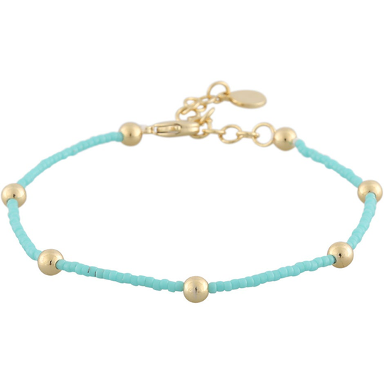 Exibit brace single gold/turquoise, Snö of Sweden Armband
