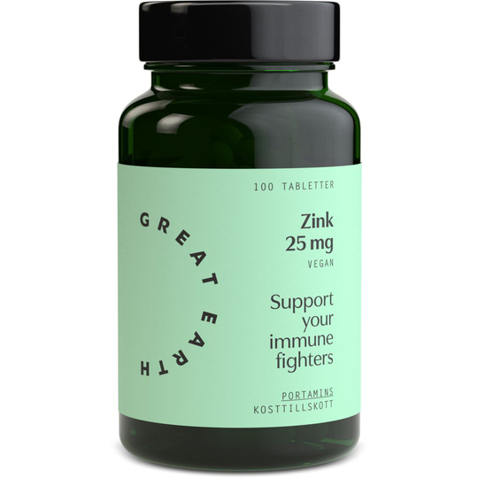 Great Earth Zink 25 mg 100 tabletter
