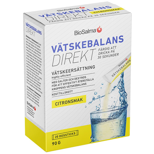 BioSalma Vätskebalans Direkt Citron 20 dospåsar