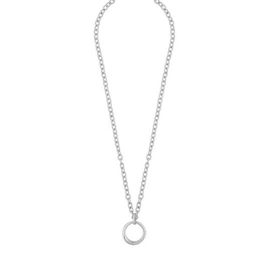 Blanche Round Pendant Necklace 42 Plain Silver