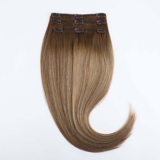Rapunzel of Sweden Clip-on set 3 pieces 60 cm Brownish Blonde Balayage