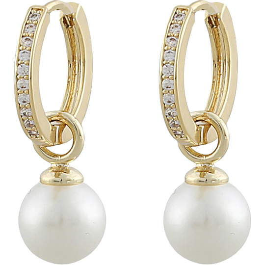 Core pearl ring ear g/white, Snö of Sweden Örhängen