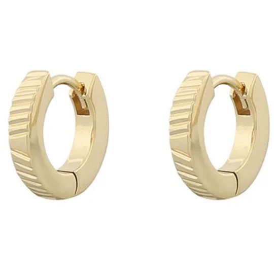 Ray small ring ear plain gold, Snö of Sweden Örhängen
