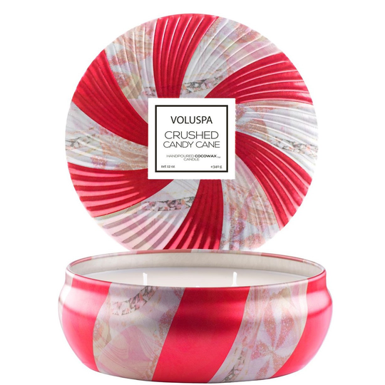 Voluspa Crushed Candy Cane 3-wick Candle