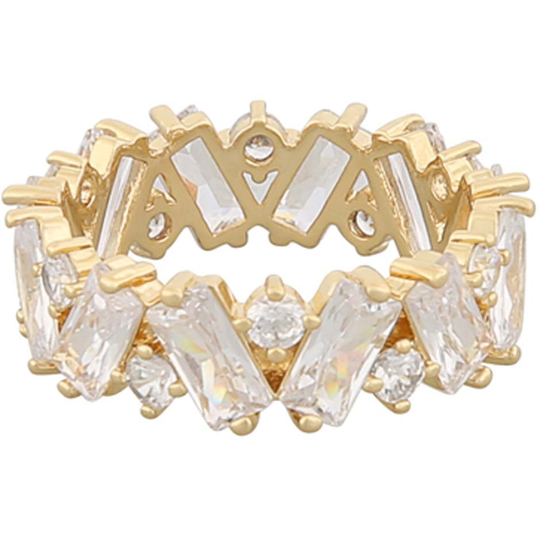 Saturday ring L gold/clear, Snö of Sweden Ringar
