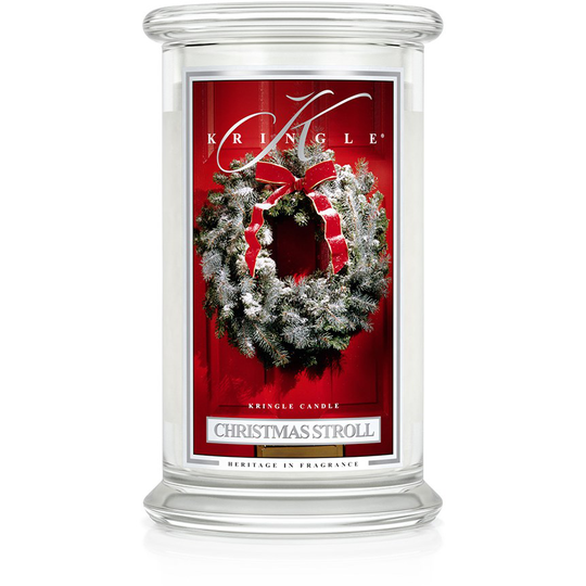 Kringle Candle Christmas Stroll Christmas Scent 2 Wick Large Jar 100 h