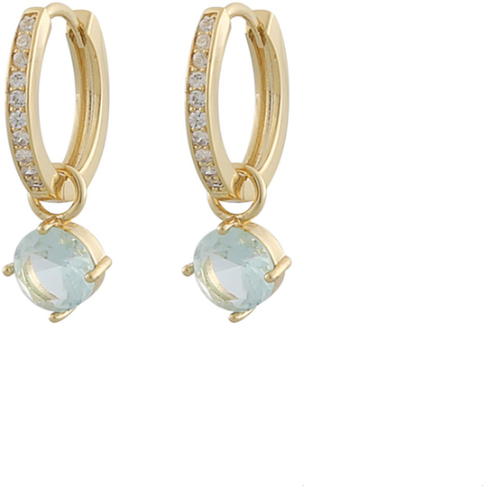 Rola round ring ear gold/mint, Snö of Sweden Örhängen