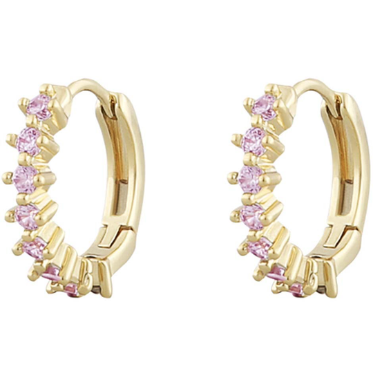 Nuit small ring ear gold/pink, Snö of Sweden Örhängen