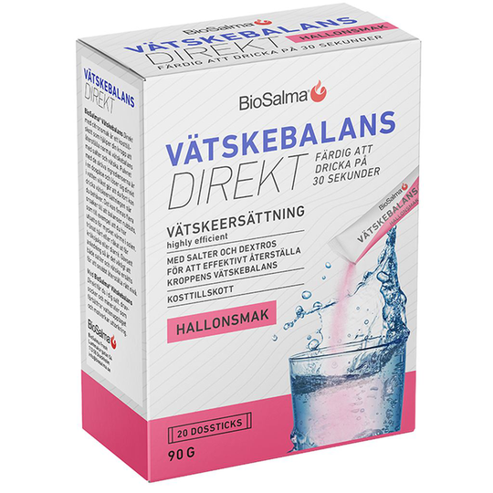 BioSalma Vätskebalans Direkt Hallon 20 dospåsar