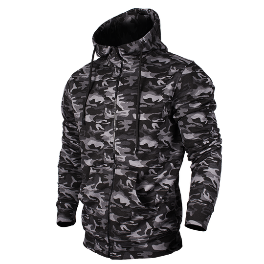 Star Mens Zip Hood, Black Camo
