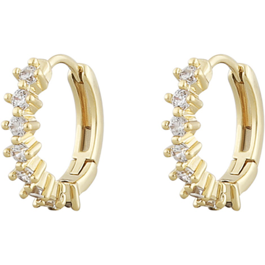 Nuit small ring ear gold/clear, Snö of Sweden Örhängen