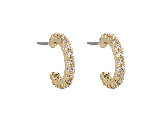 Clarissa Small Oval Ear Silver/Clear, Snö of Sweden Örhängen