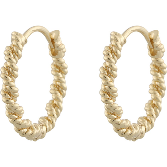 Exibit ring ear plain gold, Snö of Sweden Örhängen