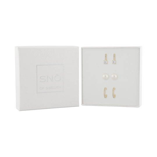 Together pearl ear set gold/white, Snö of Sweden Örhängen