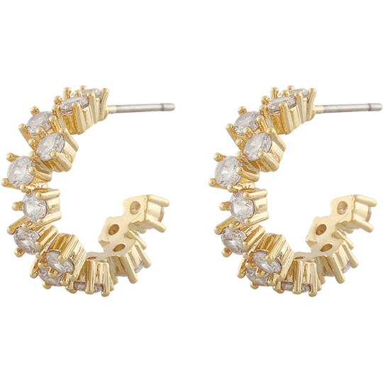 Nuit oval ear gold/clear, Snö of Sweden Örhängen