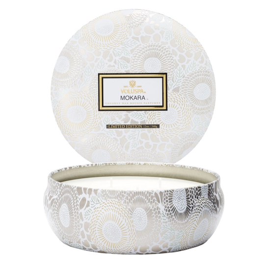 Voluspa Mokara 3 Wick Candle in Decorative Tin (40h)