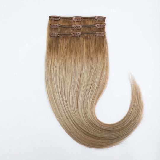 Rapunzel of Sweden Clip-on set 3 pieces 50 cm Champagne Blonde Balayag