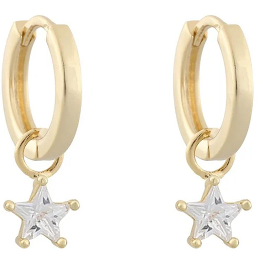Stay ring ear small star gold/clear, Snö of Sweden Örhängen
