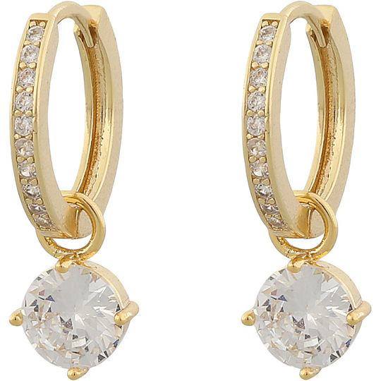 Rola Round Ring Ear G/Clear, Snö of Sweden Örhängen