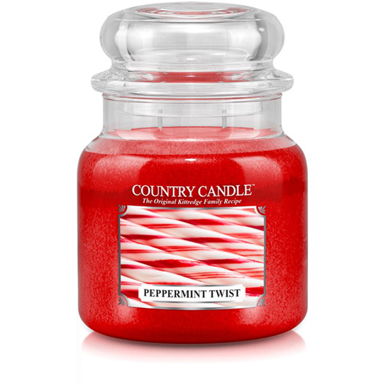 Country Candle Peppermint Twist Christmas Scent 2 Wick Medium Jar 75 h