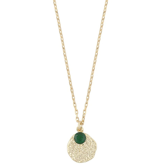 London pendant neck 45 gold/green, Snö of Sweden Halsband