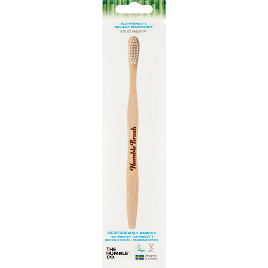 Humble Brush Flat Curved Adult Medium White