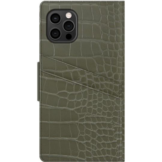 iDeal of Sweden iPhone 12/12 Pro Atelier Wallet Khaki Croco