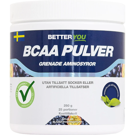 Naturligt BCAA Pulver Passion/Blåbär, 250 g Better You Kosttillskott
