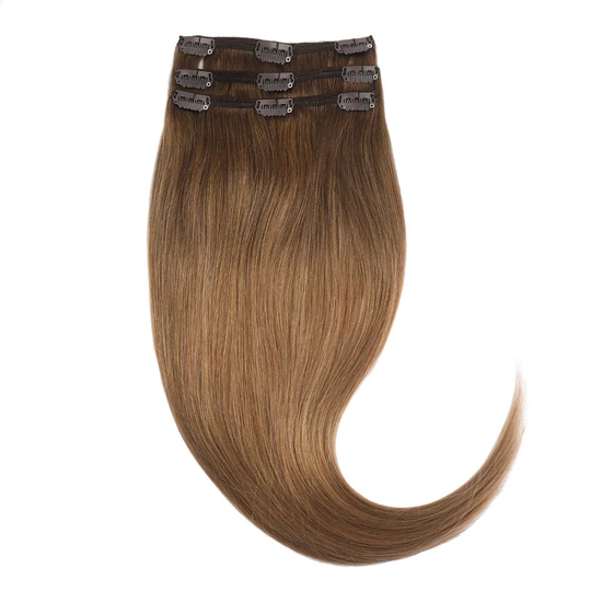 Rapunzel of Sweden Clip-on set 3 pieces 50 cm Natural Brown ColorMelt
