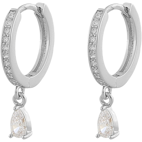 Camille Drop Ring Ear Gold/Clear, Snö of Sweden Örhängen